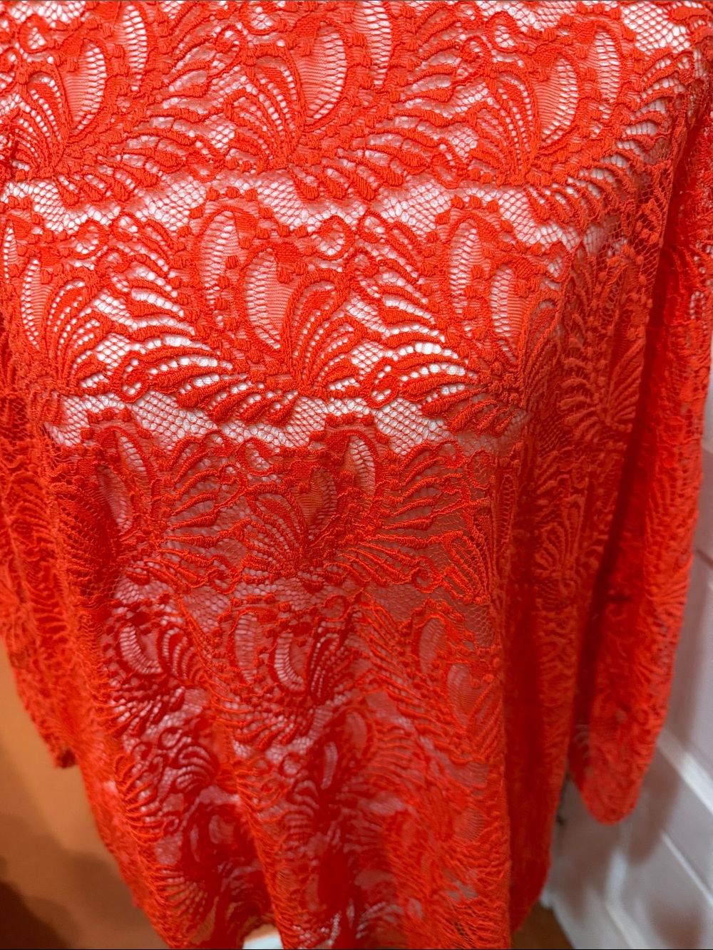 Ruby Rd. Red Lace Overlay Tunic - Picture 2 of 3